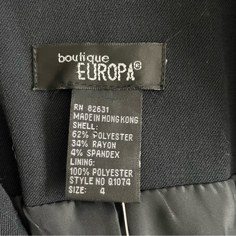 Boutique Europe classic single breasted black Women's Blazer lined Sz: 4 NEW - Picture 6 of 8